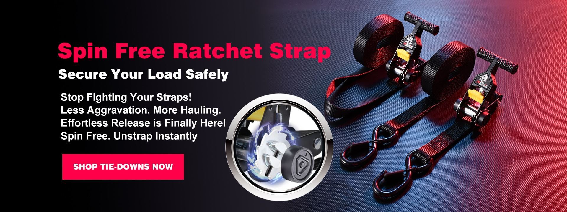 1inch Spin Free Ratchet Strap